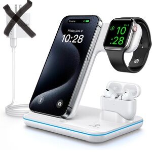 Wireless Charging Station for Apple iPhone, Watch, and AirPods